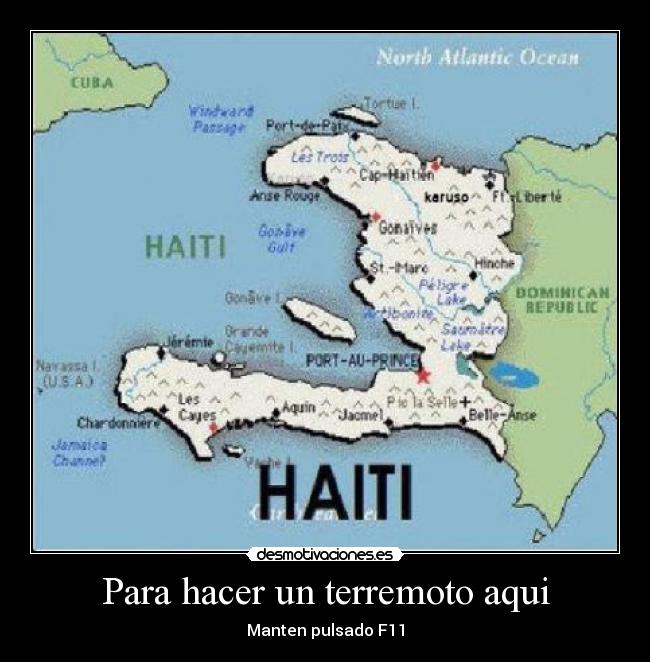 Para hacer un terremoto aqui -