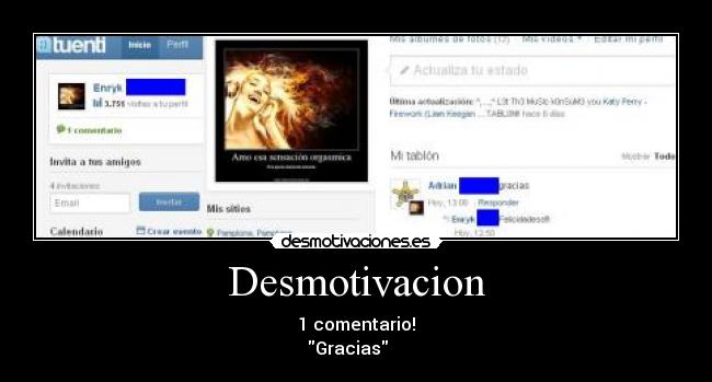 Desmotivacion - 1 comentario!
Gracias    