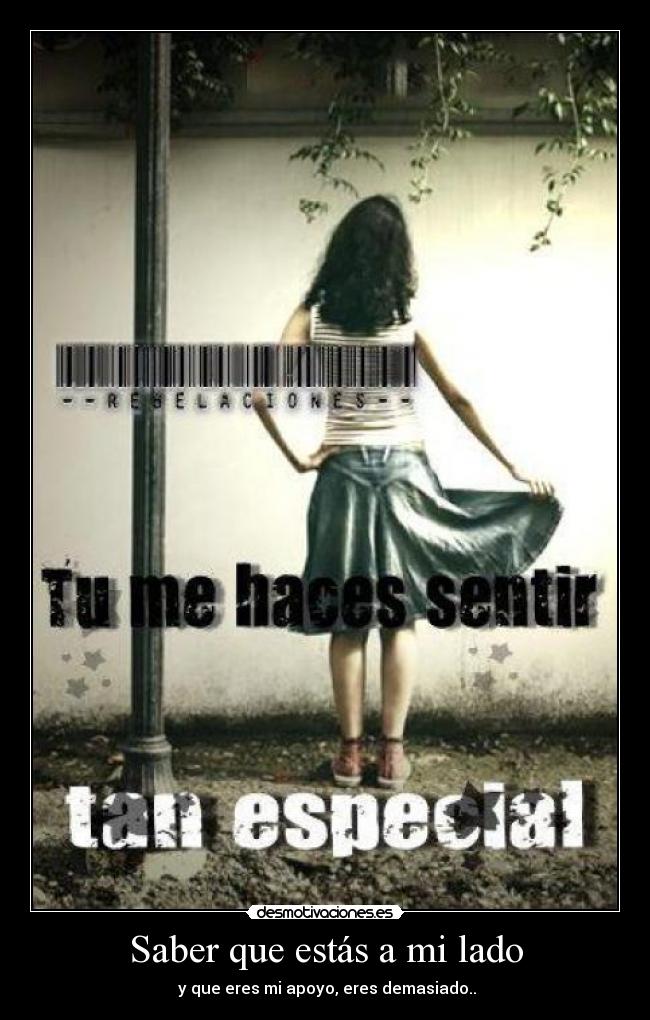 Saber que estás a mi lado - y que eres mi apoyo, eres demasiado..
