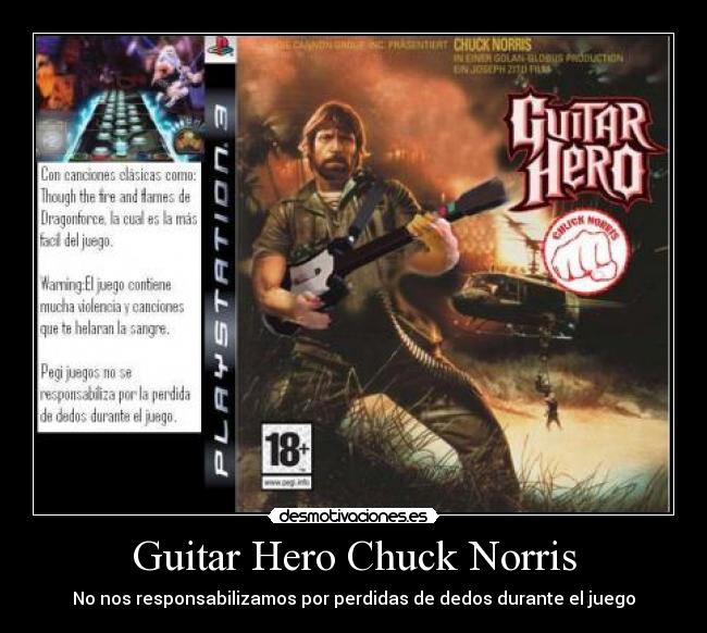 Guitar Hero Chuck Norris - No nos responsabilizamos por perdidas de dedos durante el juego