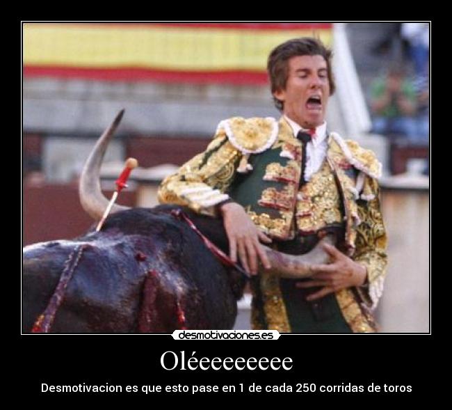 Oléeeeeeeee - Desmotivacion es que esto pase en 1 de cada 250 corridas de toros