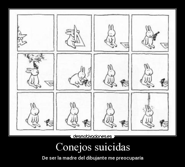 carteles conejos suicidas desmotivaciones