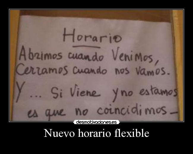 Nuevo horario flexible -