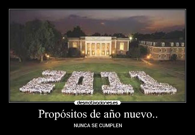 Propósitos de año nuevo.. - NUNCA SE CUMPLEN