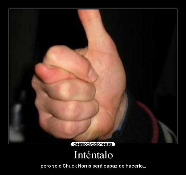 Inténtalo - pero solo Chuck Norris será capaz de hacerlo...