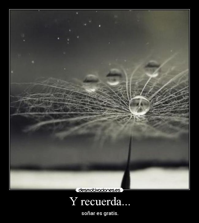 Y recuerda... - soñar es gratis.