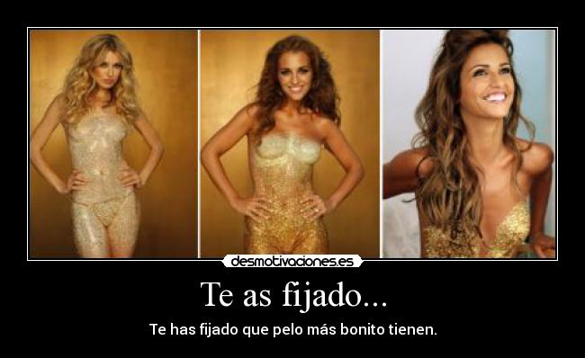 Te as fijado... - Te has fijado que pelo más bonito tienen.