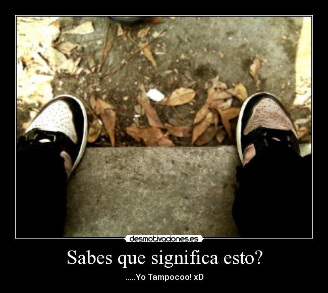 Sabes que significa esto? - .....Yo Tampocoo! xD