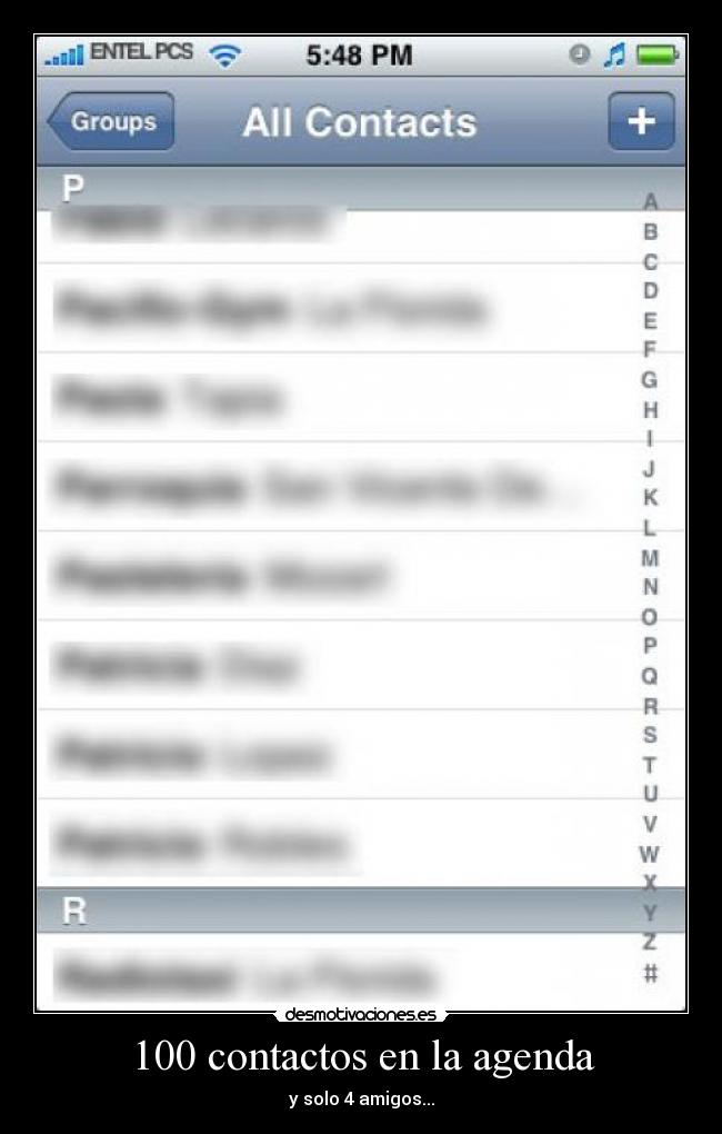 100 contactos en la agenda - y solo 4 amigos...