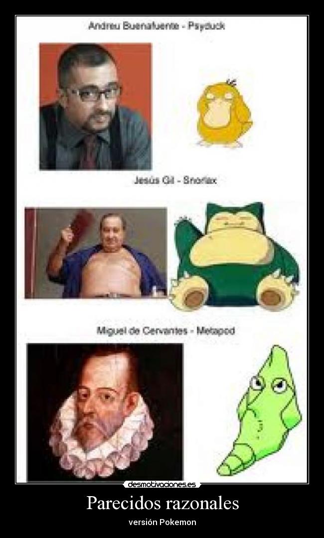 Parecidos razonales - versión Pokemon