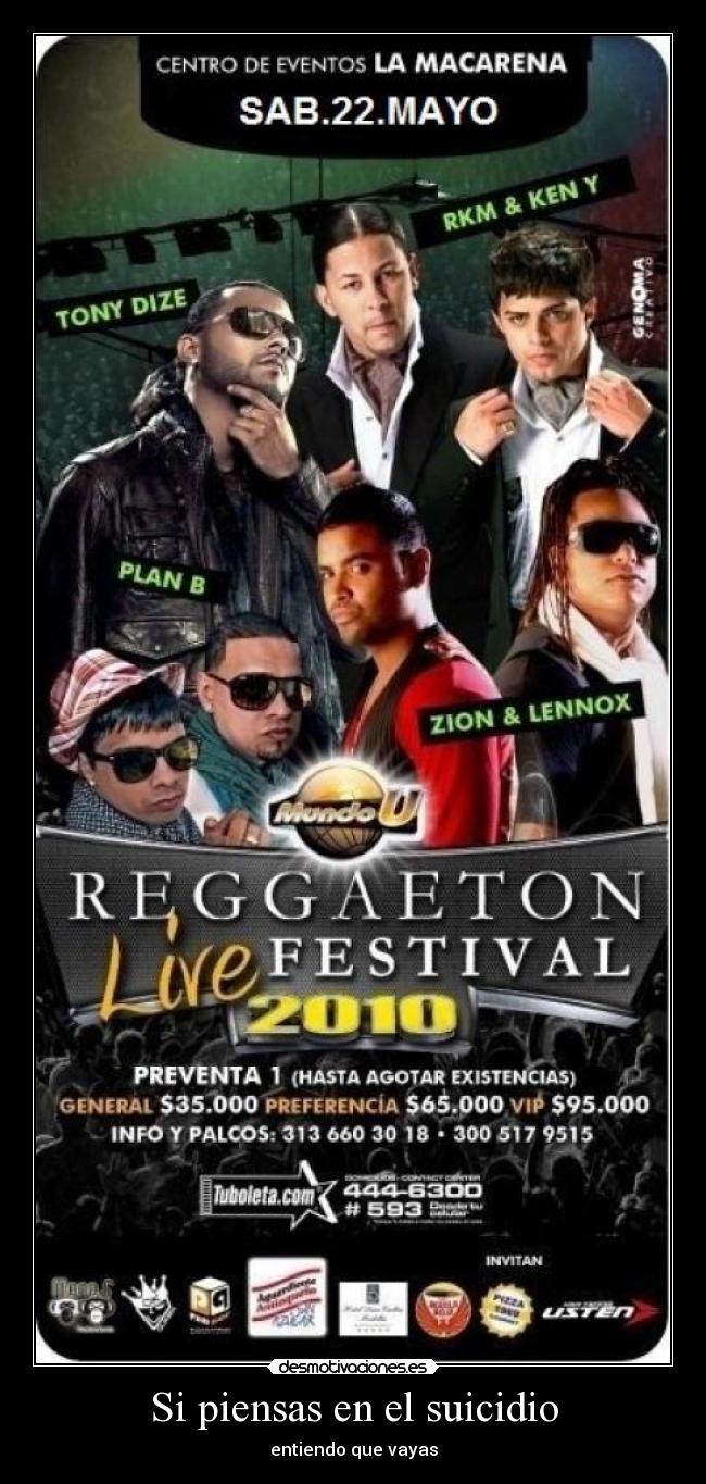 Si piensas en el suicidio - entiendo que vayas