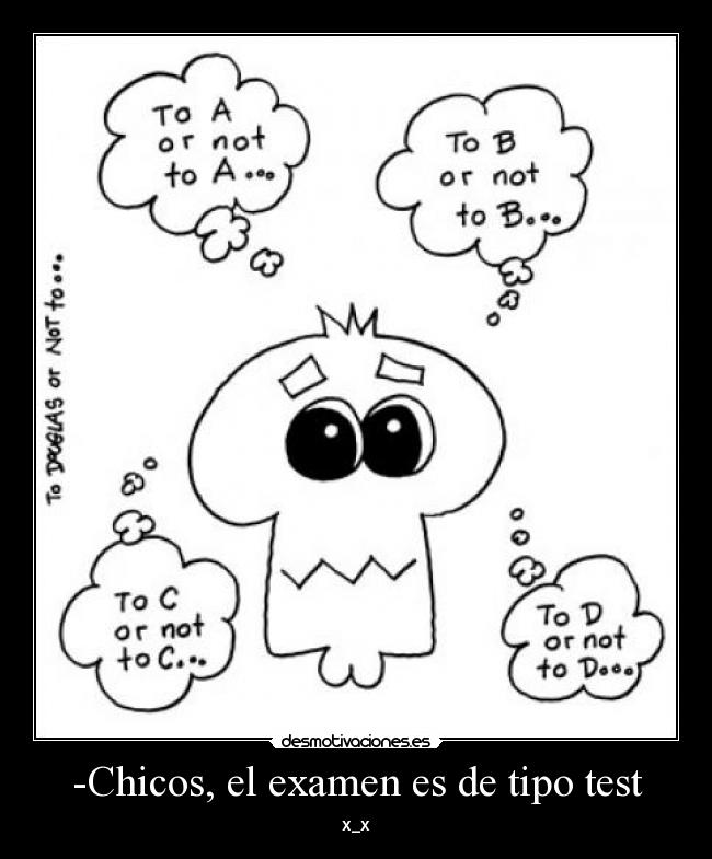 carteles test examen desmotivaciones