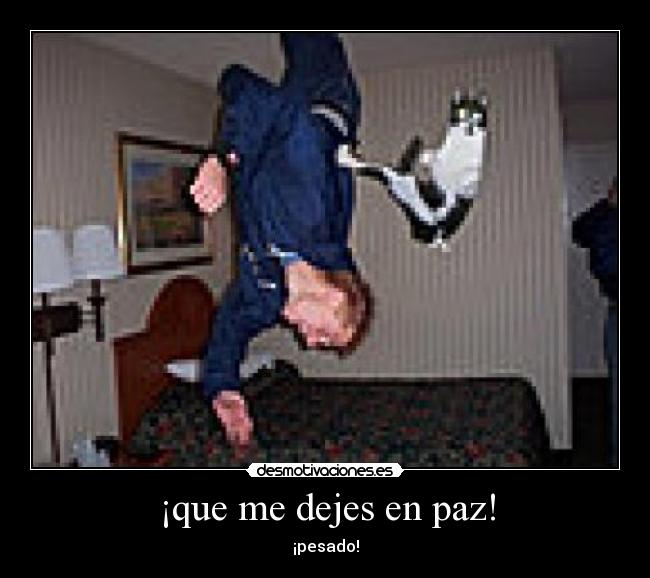 ¡que me dejes en paz! - ¡pesado!