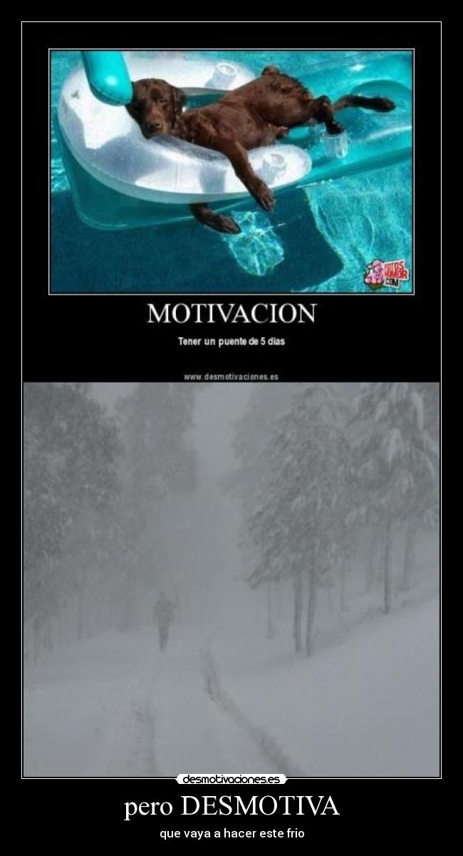 pero DESMOTIVA - que vaya a hacer este frio