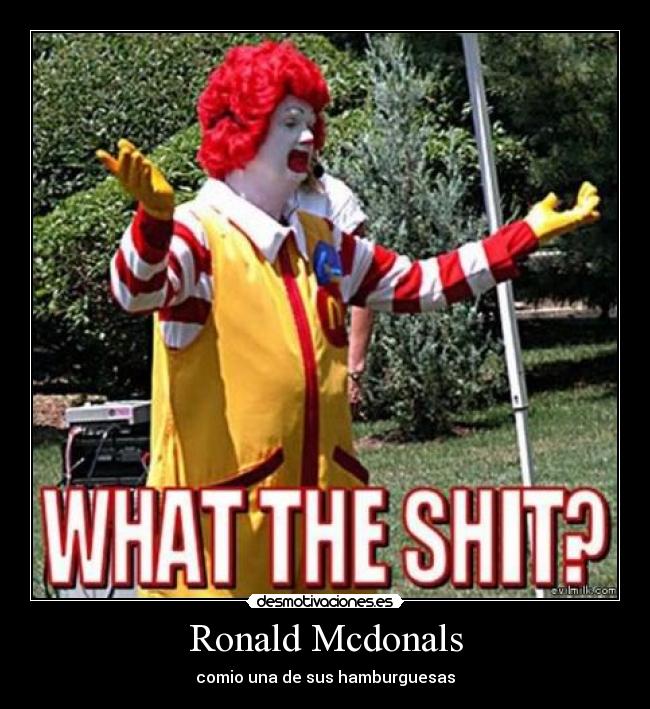 Ronald Mcdonals - comio una de sus hamburguesas