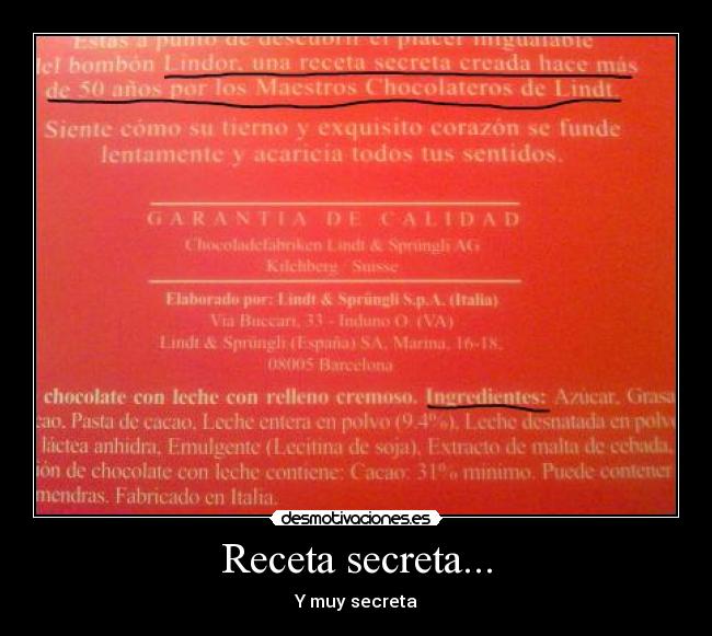 Receta secreta... - 