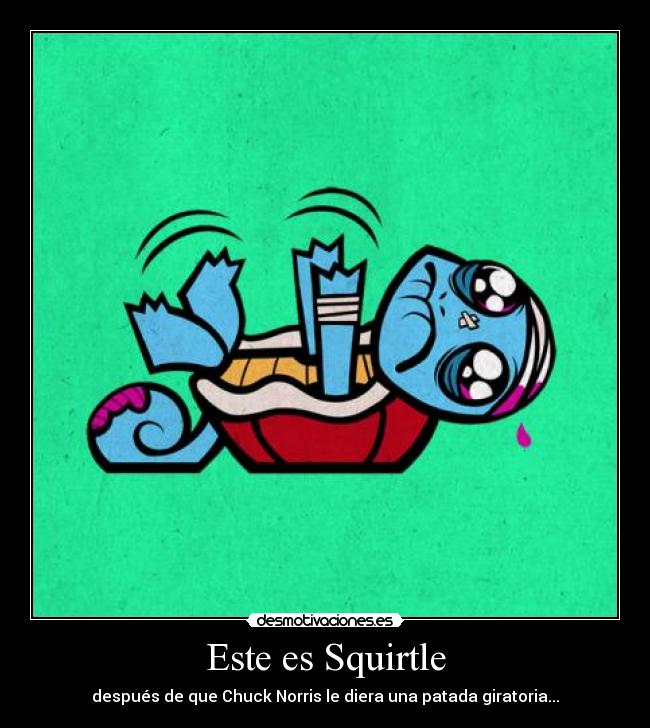 Este es Squirtle - después de que Chuck Norris le diera una patada giratoria...