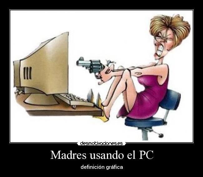 Madres usando el PC - definición gráfica