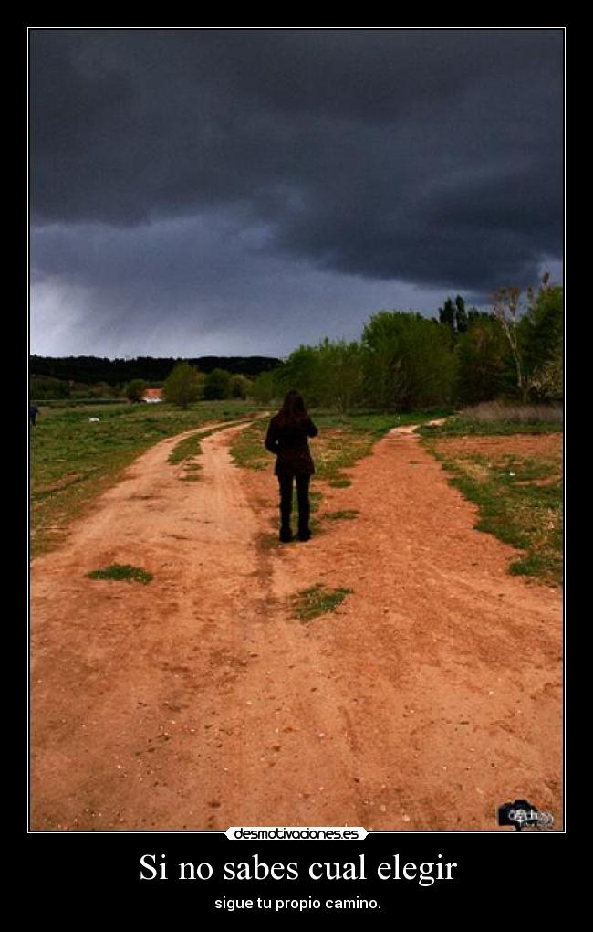 Si no sabes cual elegir - sigue tu propio camino.