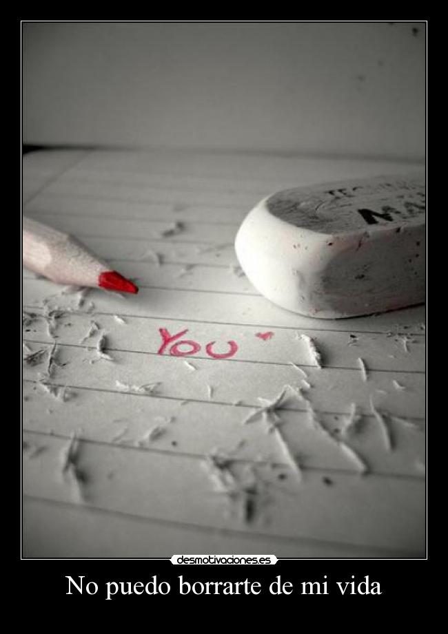 No puedo borrarte de mi vida -