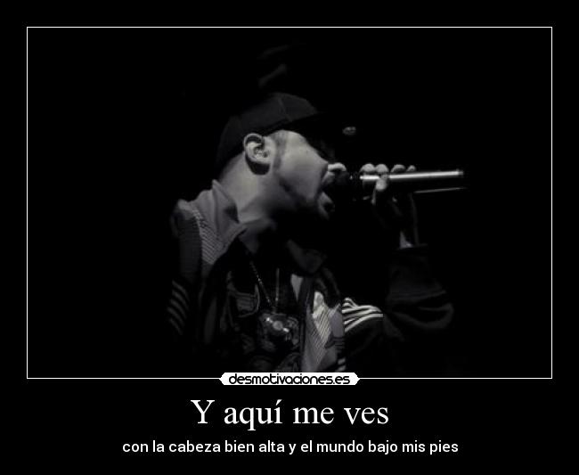 carteles nach desafio aqui ves con cabeza bien alta mundo bajo mis pies desmotivaciones