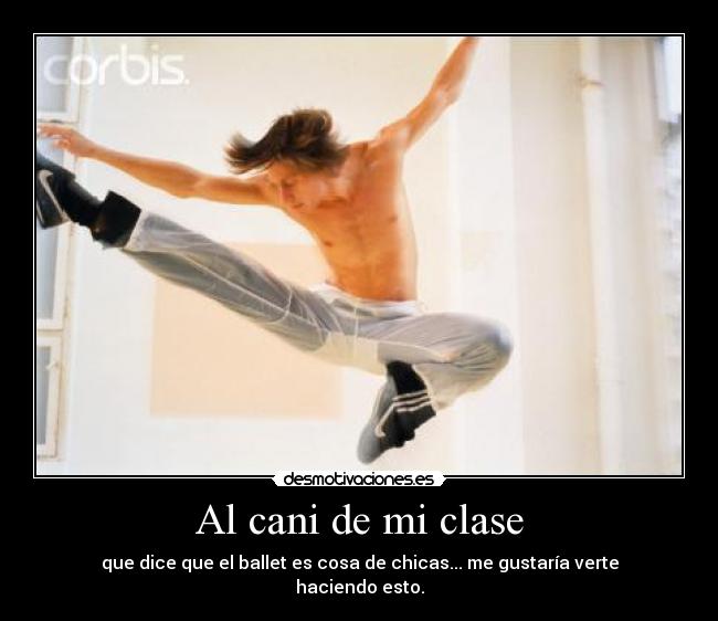 Al cani de mi clase - que dice que el ballet es cosa de chicas... me gustaría verte haciendo esto.