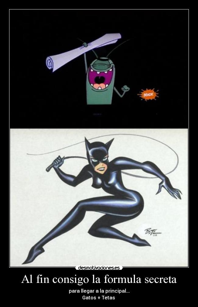 Al fin consigo la formula secreta - para llegar a la principal...
Gatos + Tetas