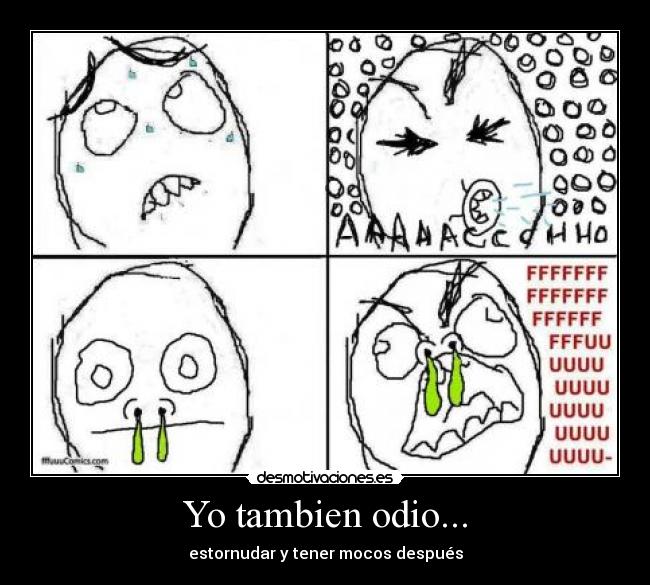 Yo tambien odio... - estornudar y tener mocos después