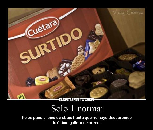 Solo 1 norma: - No se pasa al piso de abajo hasta que no haya desparecido
la última galleta de arena.