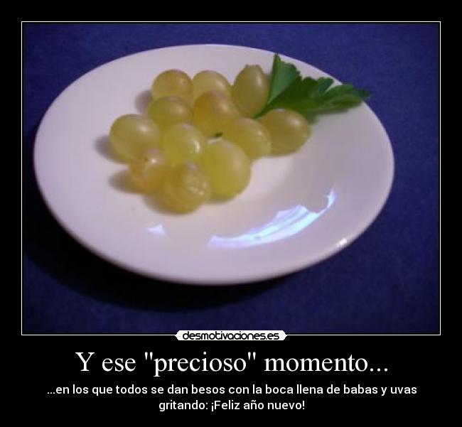 Y ese precioso momento... - ...en los que todos se dan besos con la boca llena de babas y uvas
gritando: ¡Feliz año nuevo!