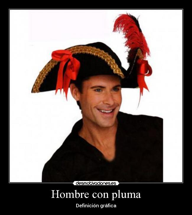 Hombre con pluma -