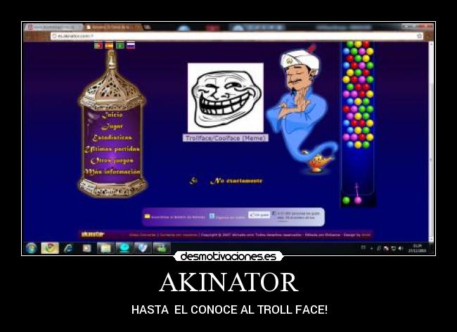 AKINATOR - HASTA EL CONOCE AL TROLL FACE!