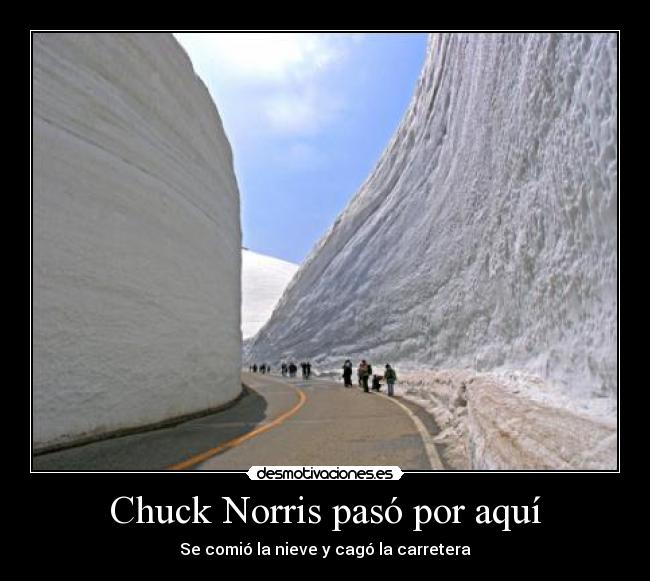 Chuck Norris pasó por aquí - Se comió la nieve y cagó la carretera