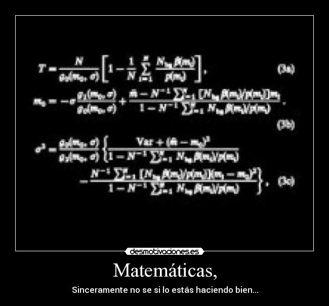 Matemáticas, - 