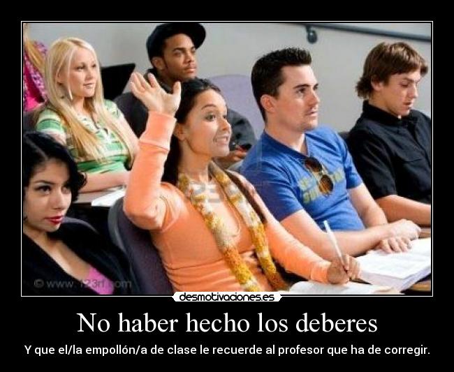 No haber hecho los deberes - 