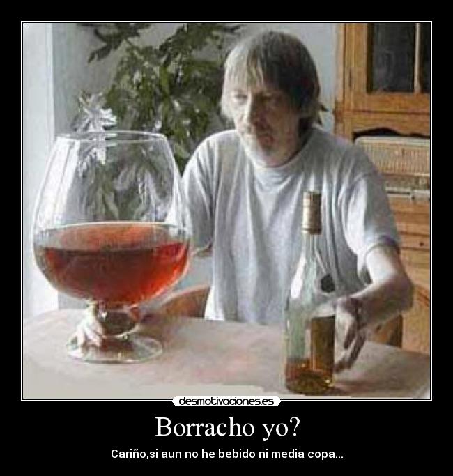 Borracho yo? - Cariño,si aun no he bebido ni media copa...
