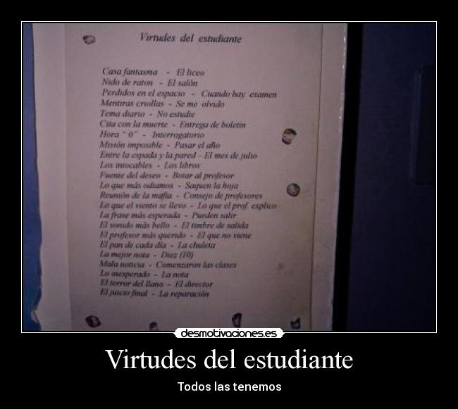 Virtudes del estudiante -