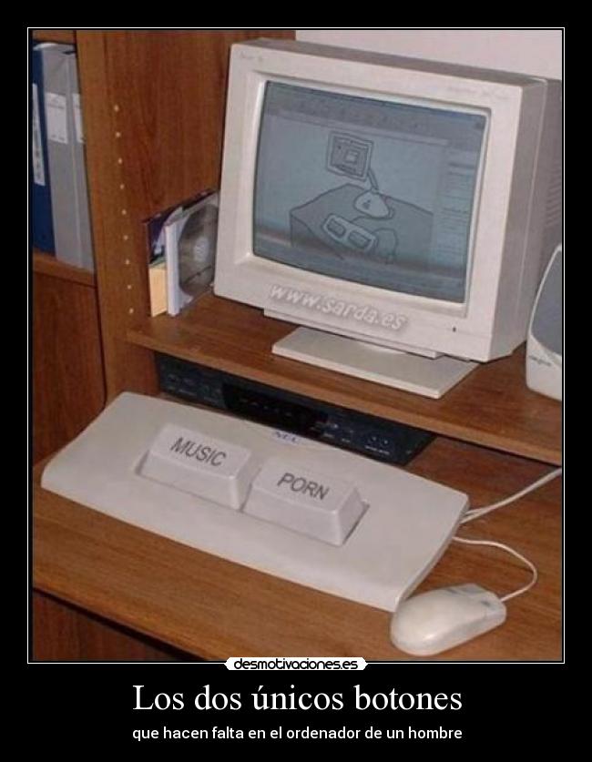 Los dos únicos botones - que hacen falta en el ordenador de un hombre