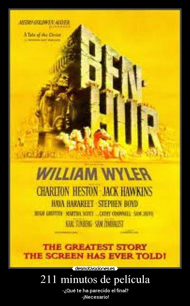 211 minutos de película -