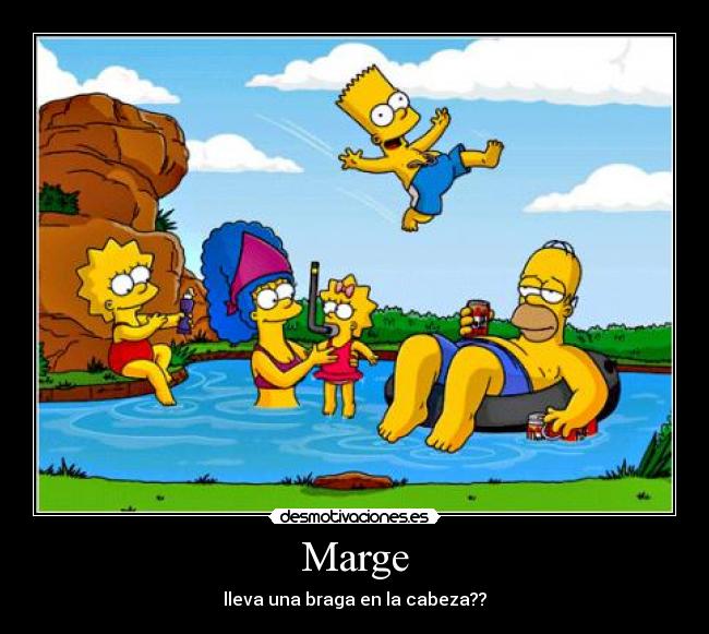 Marge - lleva una braga en la cabeza??
