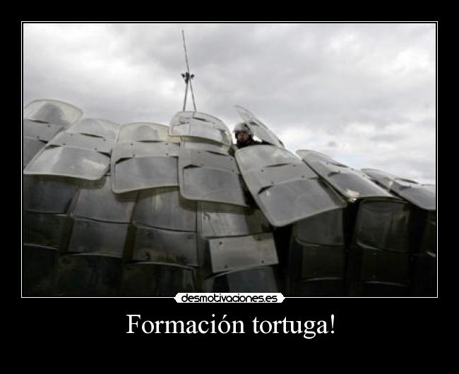 Formación tortuga! -