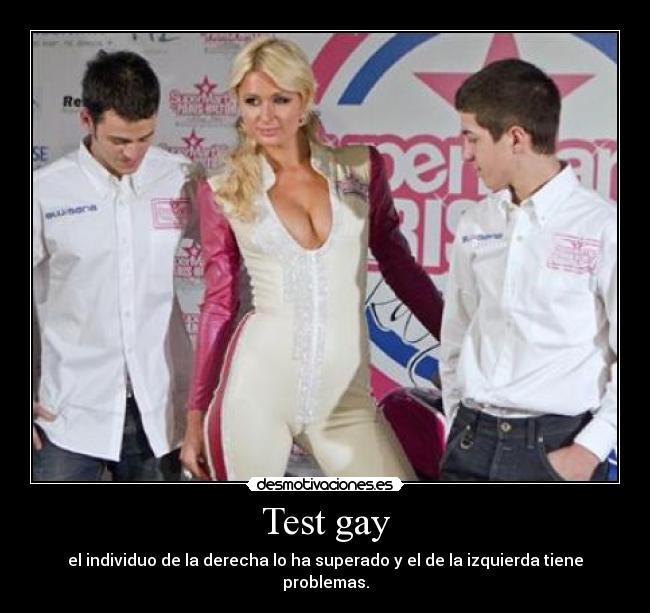 Test gay - el individuo de la derecha lo ha superado y el de la izquierda tiene problemas.