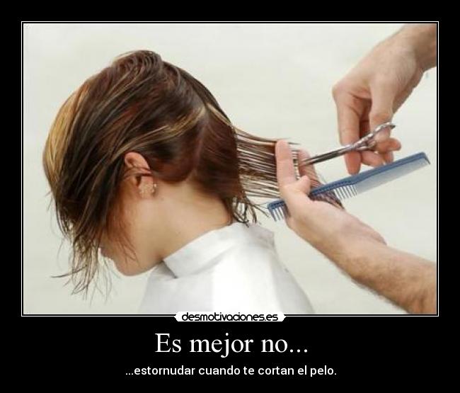 Es mejor no... - ...estornudar cuando te cortan el pelo.