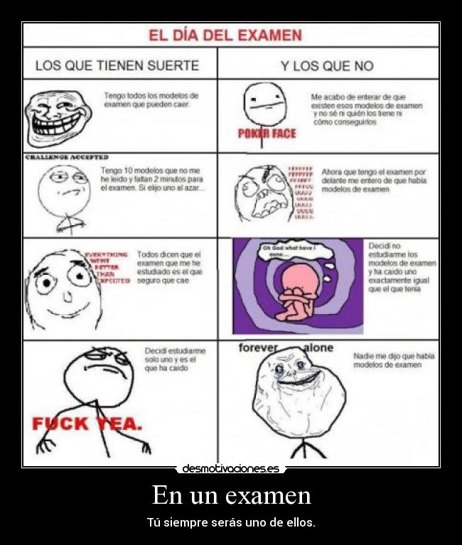 carteles examen desmotivaciones