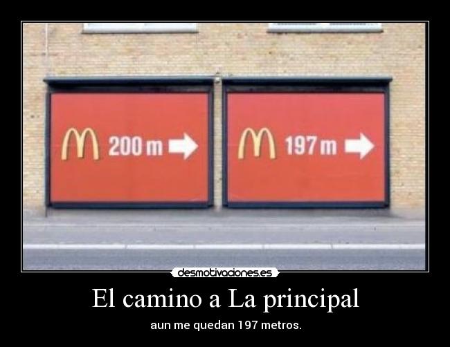 El camino a La principal -