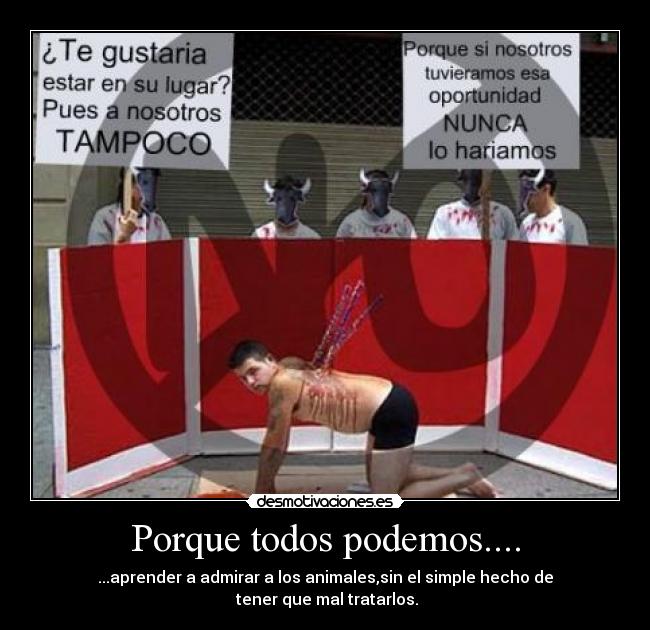 Porque todos podemos.... - ...aprender a admirar a los animales,sin el simple hecho de
tener que mal tratarlos.