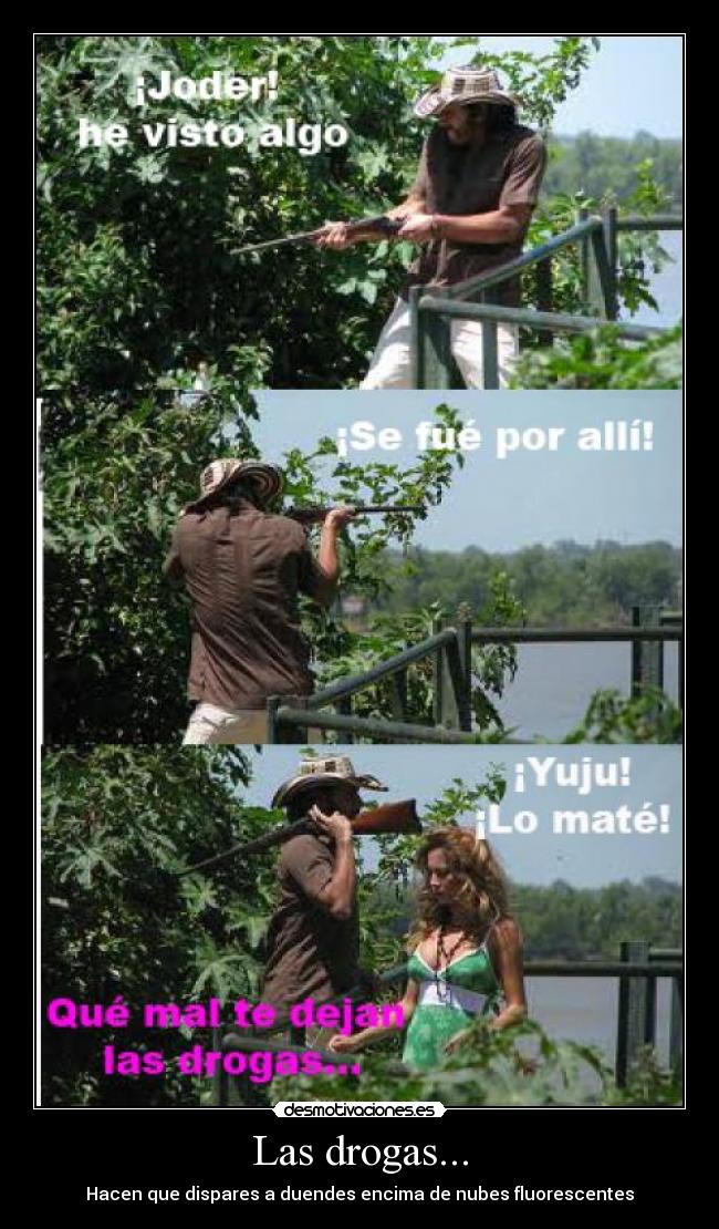 Las drogas... - Hacen que dispares a duendes encima de nubes fluorescentes