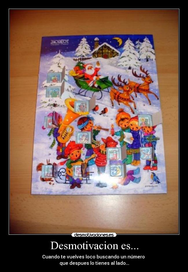 carteles calendario chocolatinas desmotivaciones