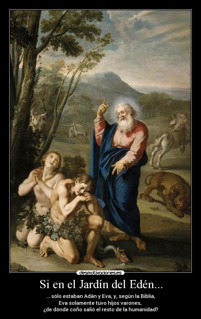 carteles adan eva varones biblia incoherencias desmotivaciones