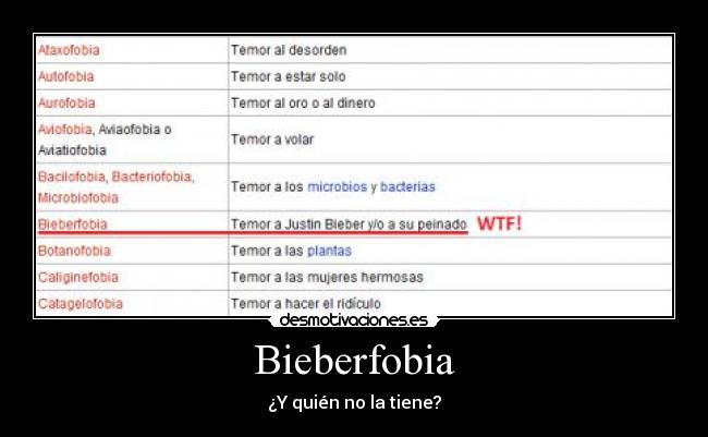 Bieberfobia - ¿Y quién no la tiene?